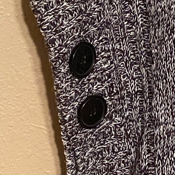 ONLY NECESSITIES Black/White Cowl Neck Sweater Cabled knit Curve Hem NWOT (M) - Picture 3 of 9